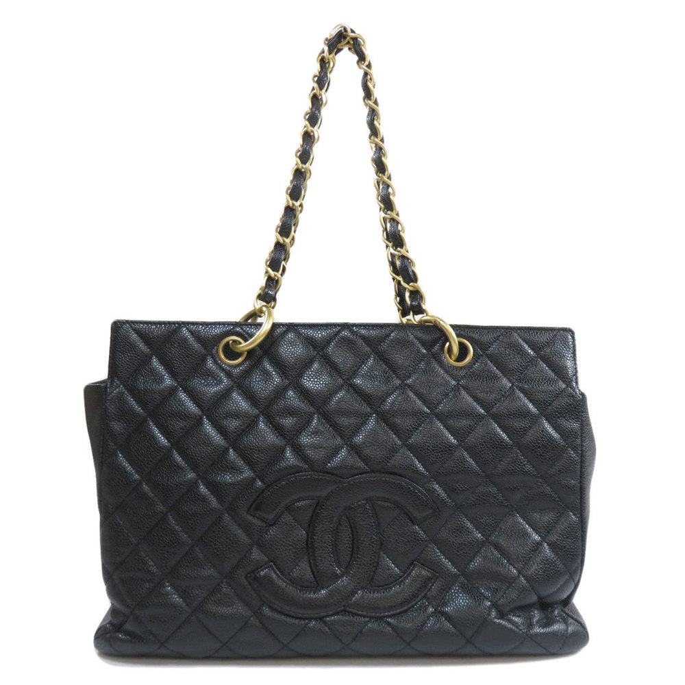 Chanel Chain Matelasse Gold Hardware Tote Bag Caviar Skin